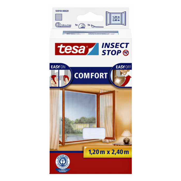 Insectenhor tesa® Insect Stop COMFORT buitendraaiende ramen 1,2x2,4m wit