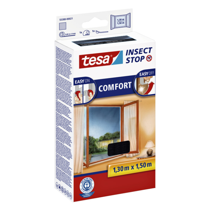 Insectenhor tesa® Insect Stop COMFORT raam 1,3x1,5m zwart