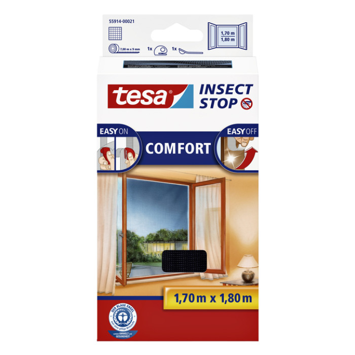 Insectenhor tesa® Insect Stop COMFORT raam 1,7x1,8m zwart