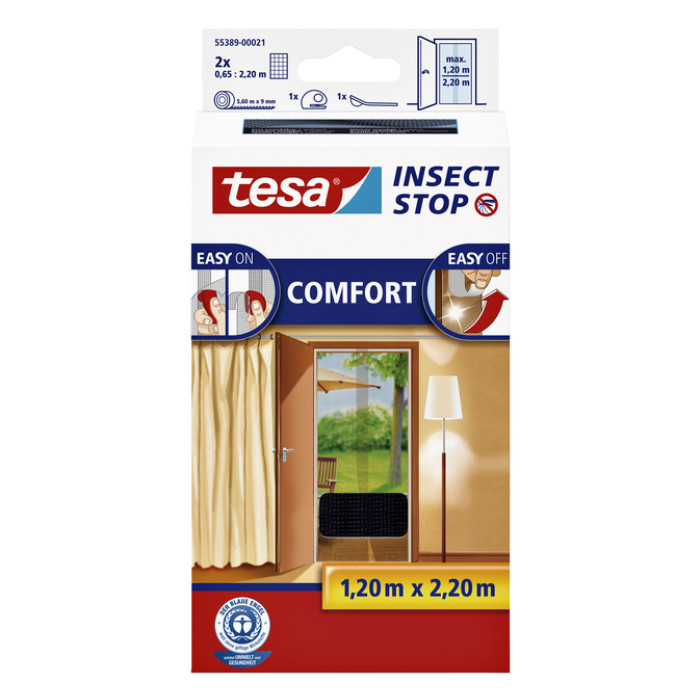 Insectenhor tesa® Insect Stop COMFORT deur 2x 0,65x2,20m zwart