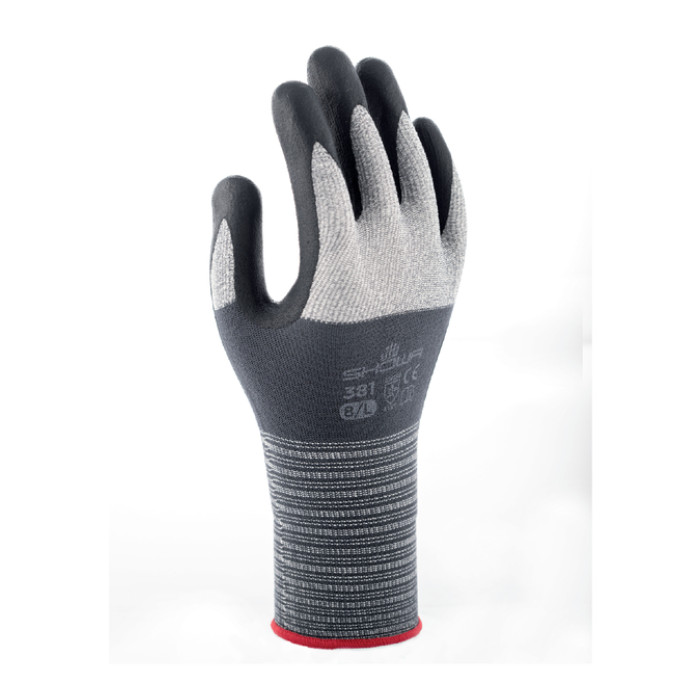Handschoen Showa 381 grip nitril XL grijs