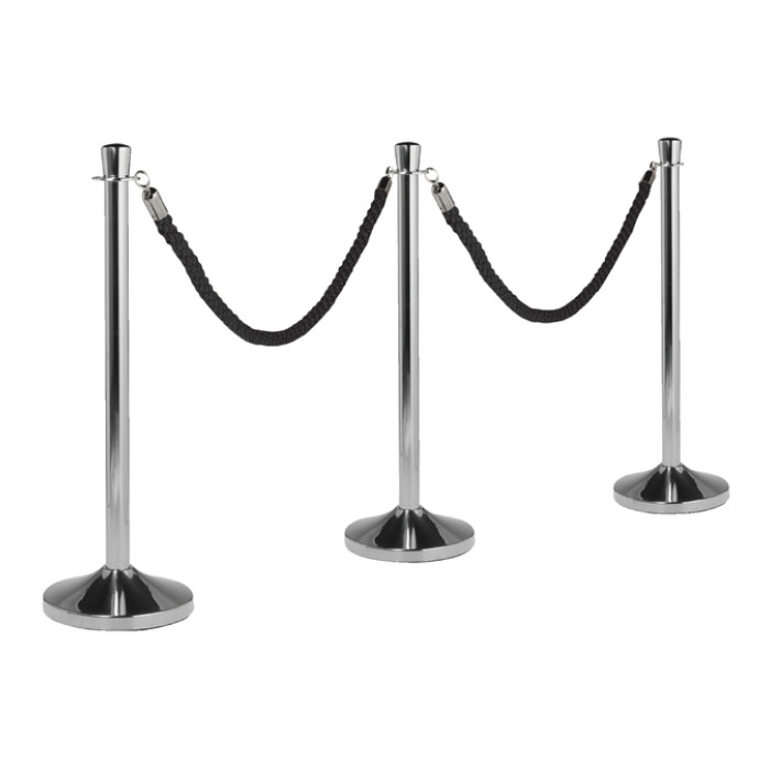 Afzetkoord Securit 150cm zwart met chroome knop