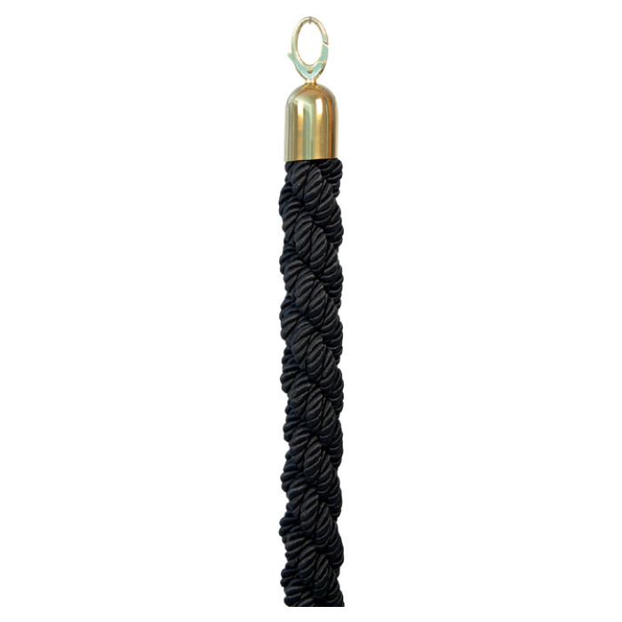 Afzetkoord Securit 150cm zwart met goudkleurige knop