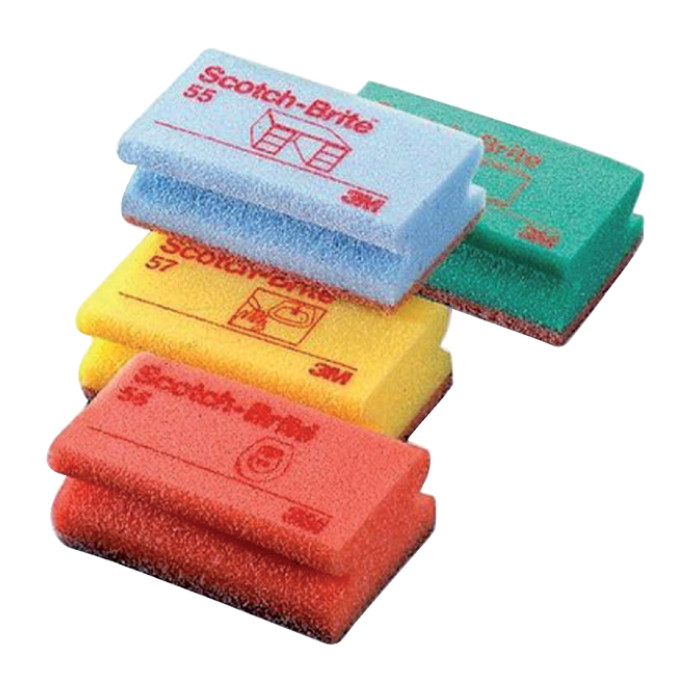 Schuurspons Scotch -Brite delicate oppervlakken 70x133mm rood 10 stuks