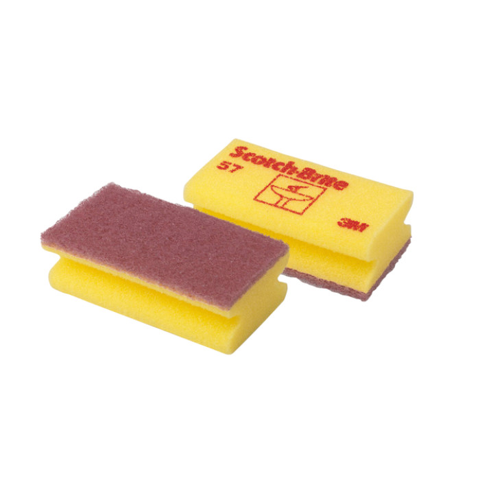 Schuurspons Scotch-Brite delicate oppervlakken 70x130mm geel 10 stuks