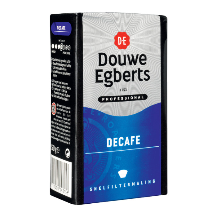 Koffie Douwe Egberts snelfiltermaling decafe 250gr