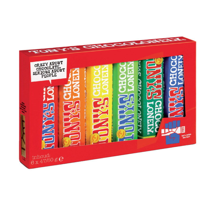 Chocolade Tony's Chocolonely Proeverijtje 6 repen à 47/50gr