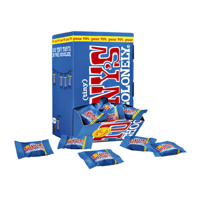 Chocolade Tony's Chocolonely tiny puur doos 100 st