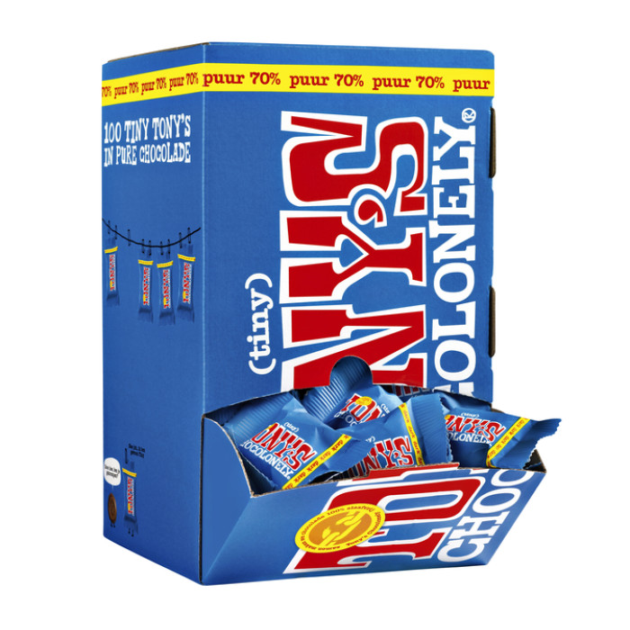 Chocolade Tony's Chocolonely tiny puur doos 100 st