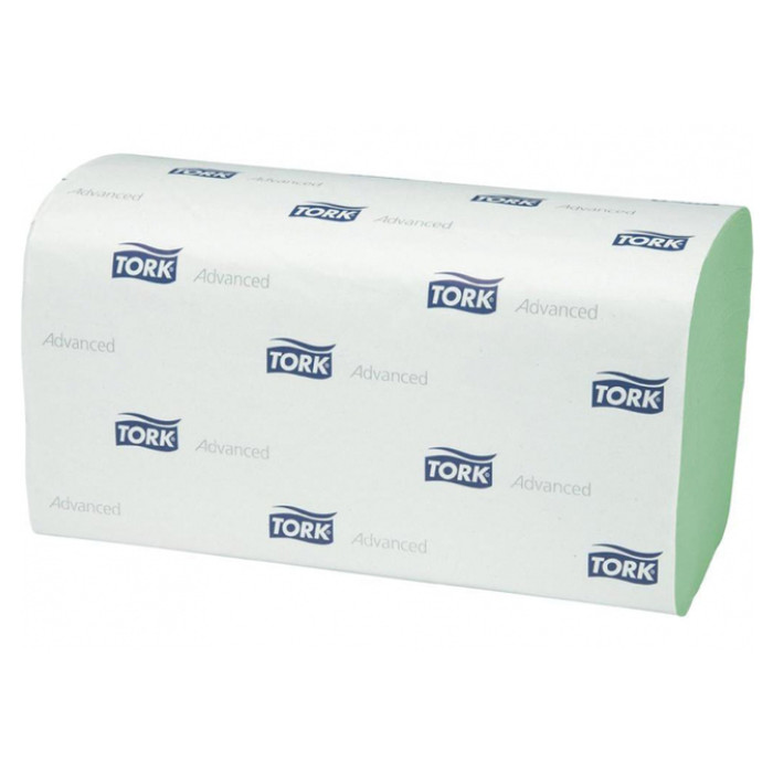 Handdoek Tork H3 Advanced singlefold 2-laags 248x230mm 15x250 vel groen 290179