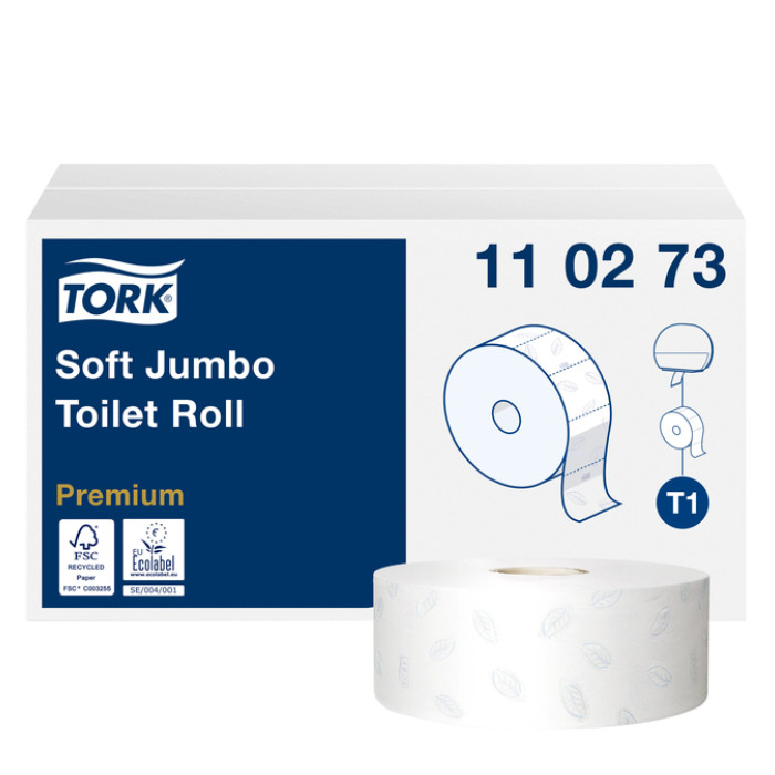 Toiletpapier Tork T1 Premium jumbo 2-laags 360m wit 110273