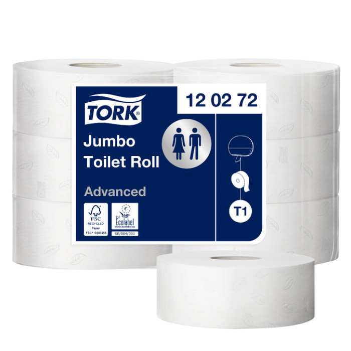 Toiletpapier Tork T1 Advanced jumbo 2-laags 360m wit 120272
