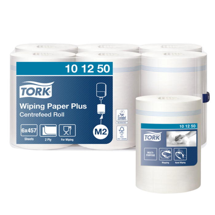 Poetspapier Tork M2 Plus Advanced 2-laags 160m wit 101250
