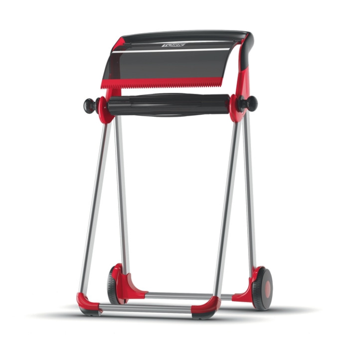 Poetspapierdispenser Tork W1 Performance vloerstandaard rood 652008