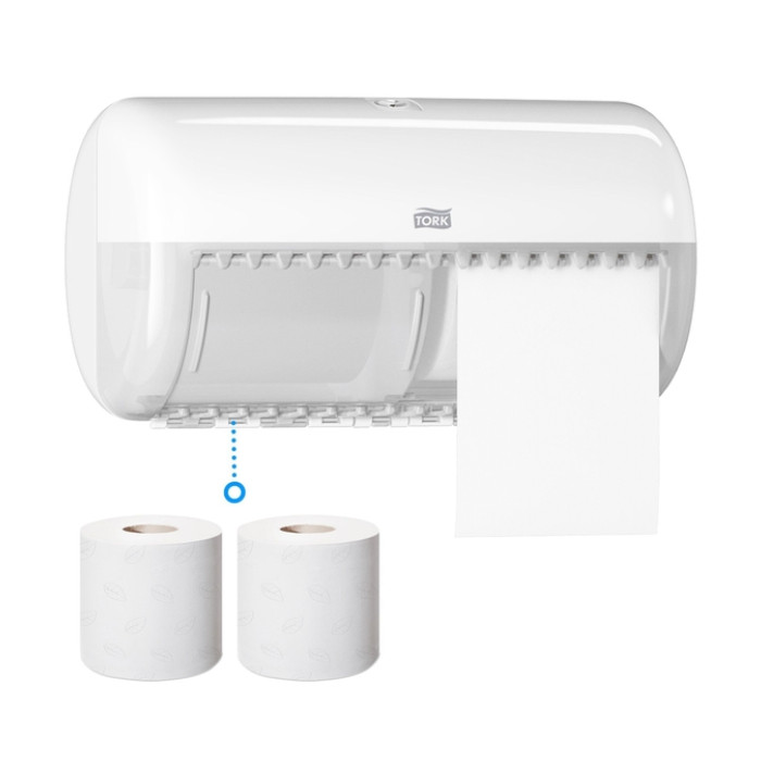 Toiletpapierdispenser Tork T4 Elevation duo wit 557000