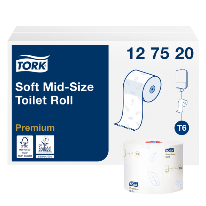 Toiletpapier Tork T6 Premium 2-laags 90m wit 127520