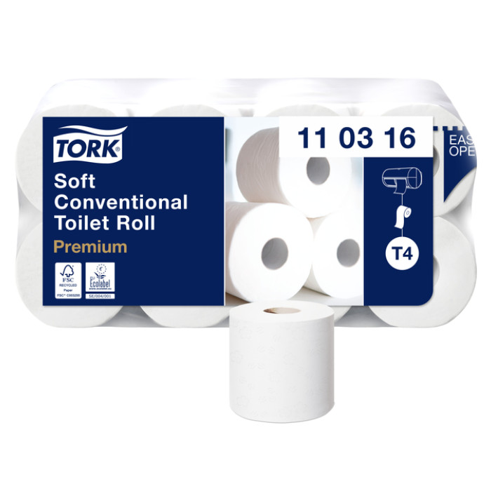 Toiletpapier Tork T4 Premium 3-laags 250 vel wit 110316