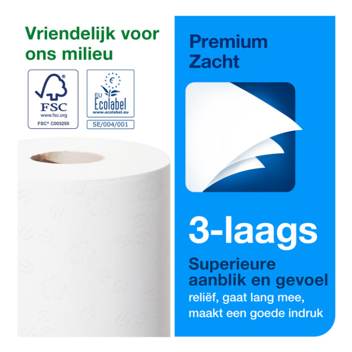 Toiletpapier Tork T4 Premium 3-laags 250 vel wit 110316