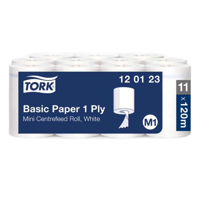 Poetspapier Tork M1 Basic Universal 1-laags 120m wit 120123