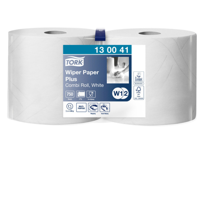 Poetspapier Tork W2 Plus Premium 2-laags 750 vel wit 130041