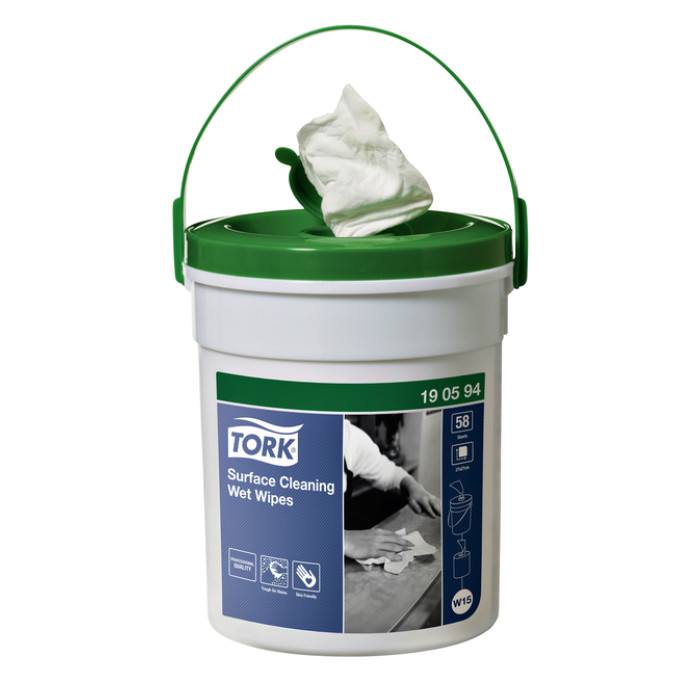 Reinigingsdoek Tork W15 Premium emmer 1-laags 58 vel wit 190594