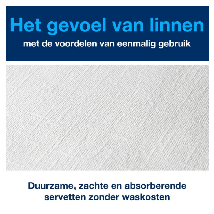 Dinerservet Tork Linstyle Premium 1/8 vouw 1-laags 390x390mm 50 vel wit 478180