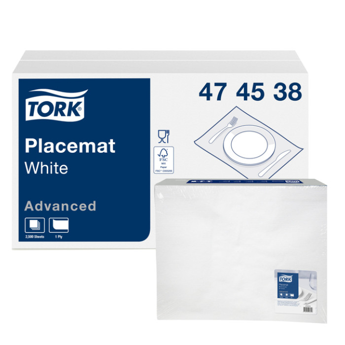 Placemat Tork Advanced 1-laags 420x270mm 500 vel wit 474539