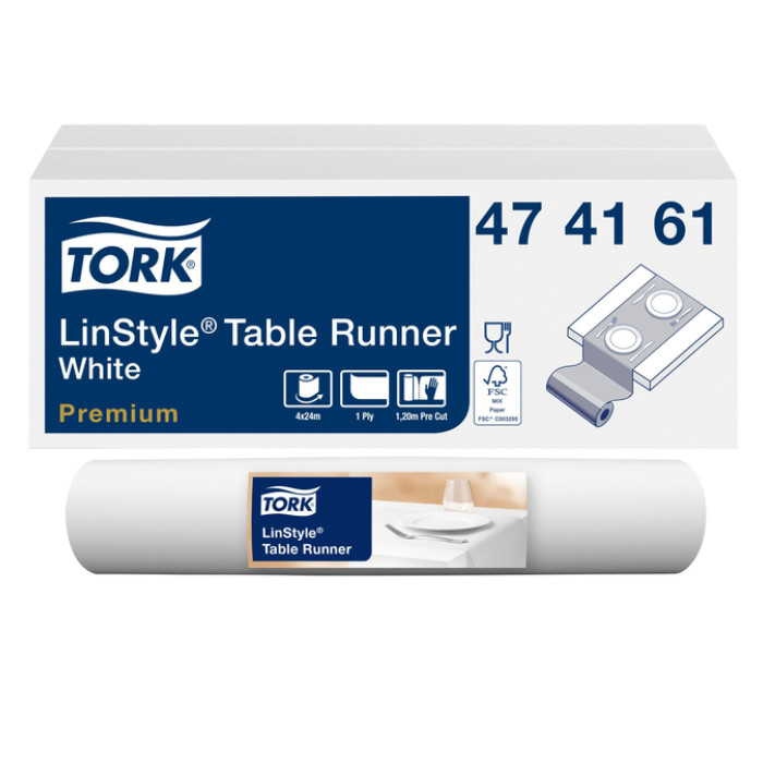 Tafelloper Tork Linstyle Premium 20 vel wit 474161