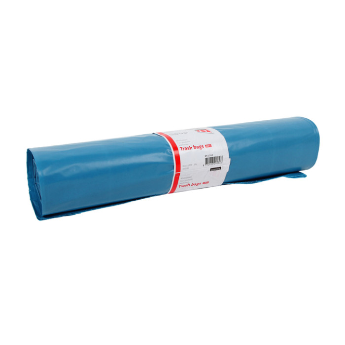 Afvalzak Quantore LDPE T60 120L blauw extra stevig 70x110cm rol à 20st