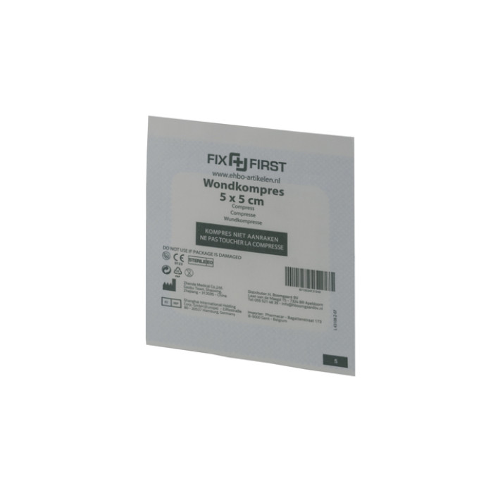 Gaascompressen FixFirst steriel 5x5cm