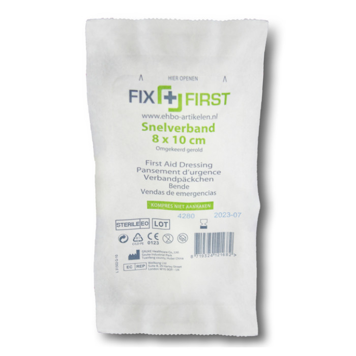 Snelverband FixFirst gerold 8x10cm 10 stuks