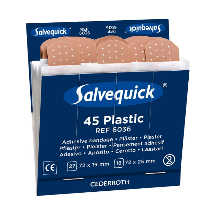 Pleisters Salvequick navulling plastic 6x 45 stuks