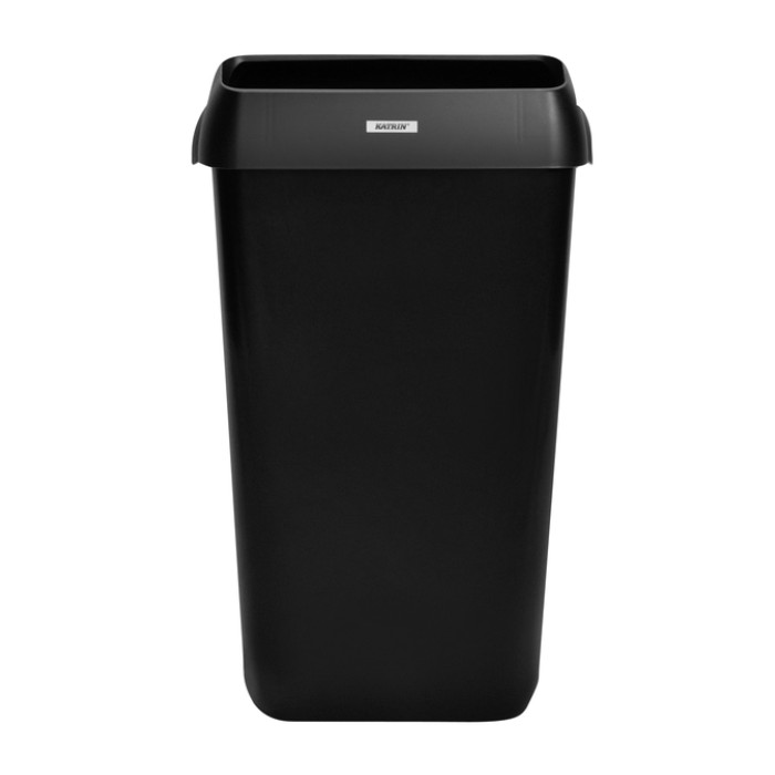 Afvalbak Katrin open inworp 25 liter zwart 92261