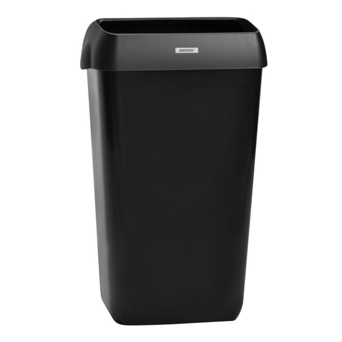 Afvalbak Katrin open inworp 25 liter zwart 92261