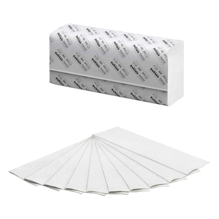 Handdoek Satino PT3 Comfort c-vouw 2-laags 250x320mm 24x128 vel wit 277420
