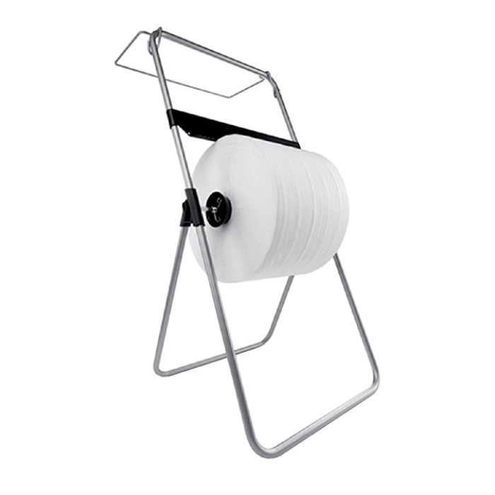 Poetspapierdispenser Satino CR1 vloerstandaard zilver 332370