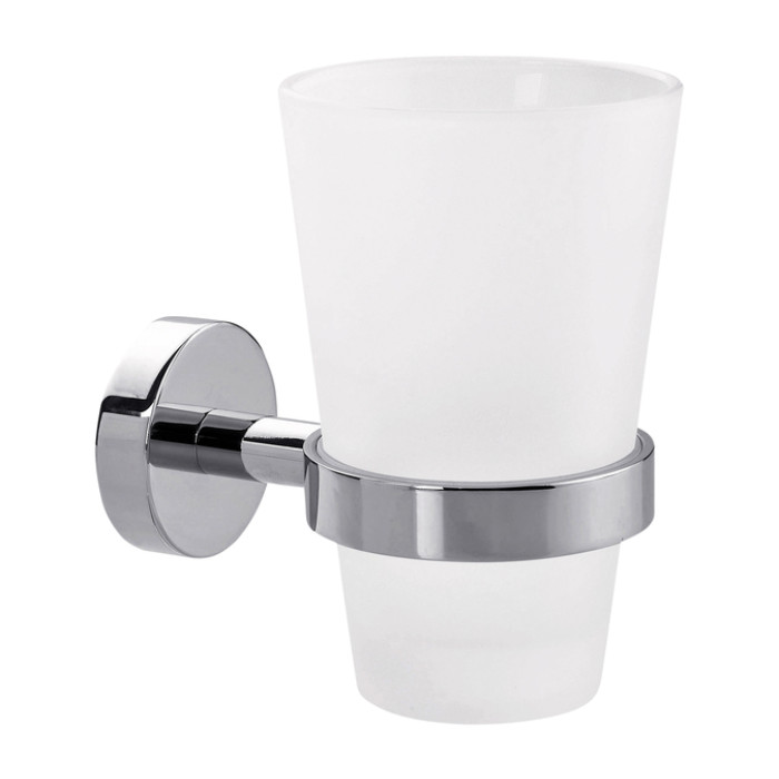 Bekerhouder tesa® Smooz hoogglans verchroomd metaal zelfklevend