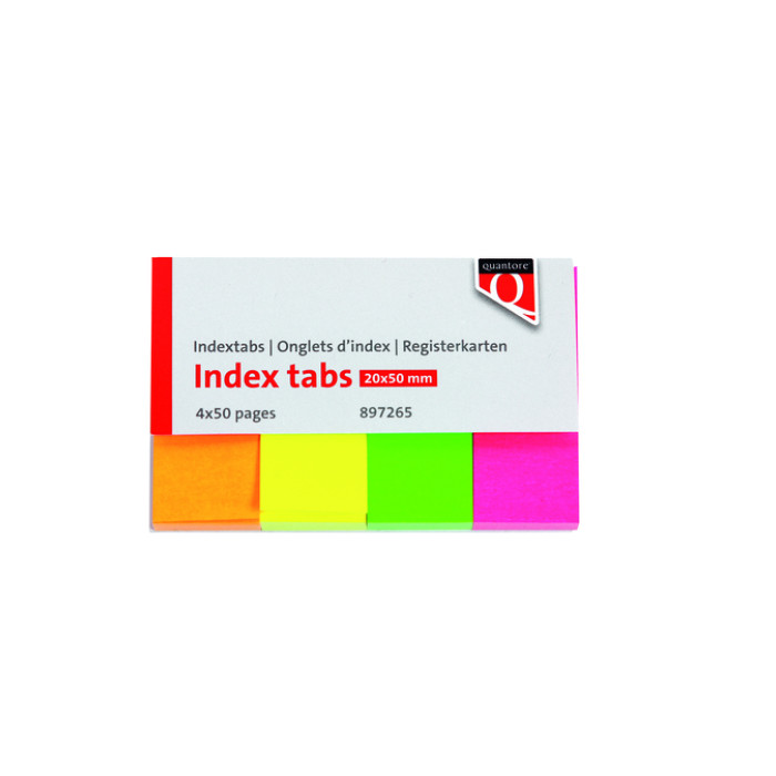 Indextabs Quantore 20x50mm neon 200 stuks
