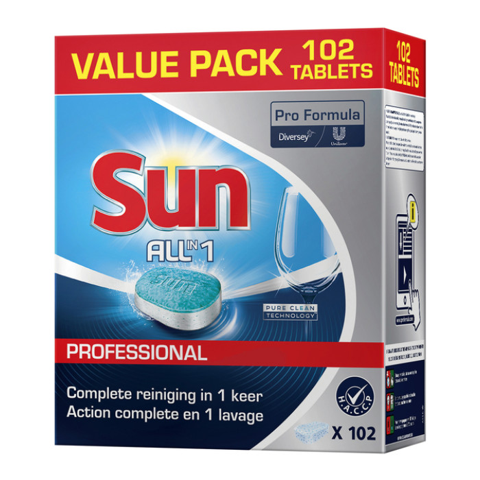 Vaatwastabletten Sun Pro Formula All-in-one 102 stuks