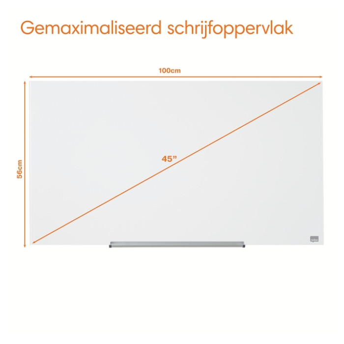 Glasbord Nobo Impression Pro 126x71cm briljant wit