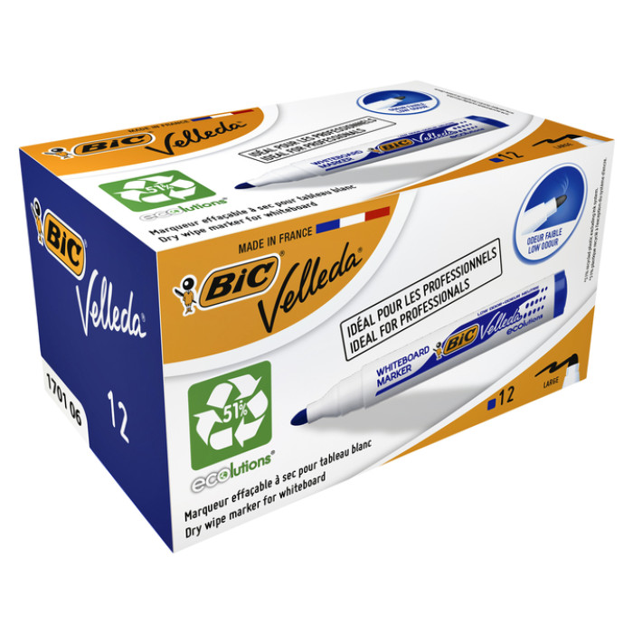 Whiteboardmarker Bic Velleda 1701 rond large blauw