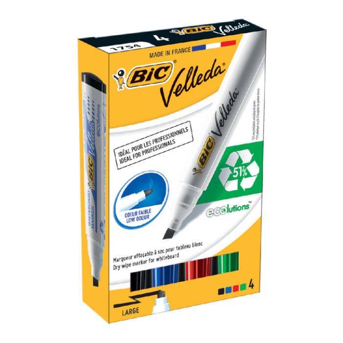 Whiteboardmarker Bic Velleda 1751 schuin large zwart