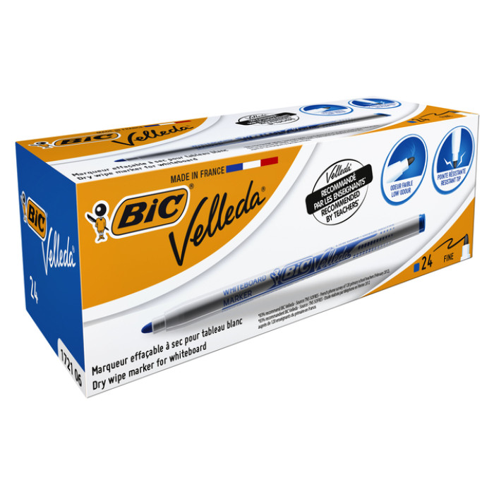 Whiteboardmarker Bic Velleda 1721 rond fijn blauw