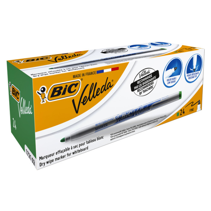 Whiteboardmarker Bic Velleda 1721 rond fijn groen