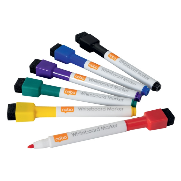 Whiteboardmarker Nobo mini assorti 6 stuks