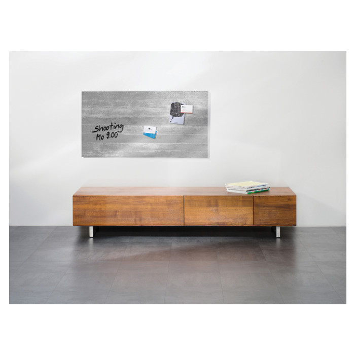 Glasbord Sigel magnetisch 910x460x15mm beton design