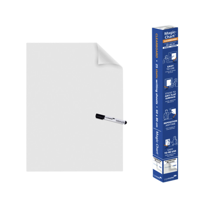 Magic-Chart Legamaster Whiteboard 600x800mm transparant 25 vel