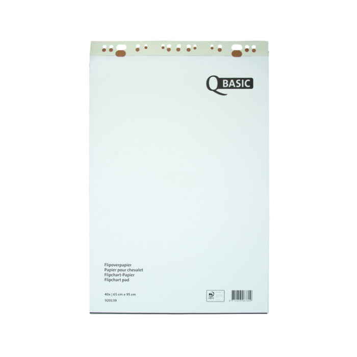 Flipoverpapier Qbasic 65x95cm 40 vel ongevouwen ruit