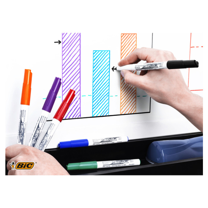 Whiteboardmarker Bic Velleda 1744 rond medium assorti 4 stuks