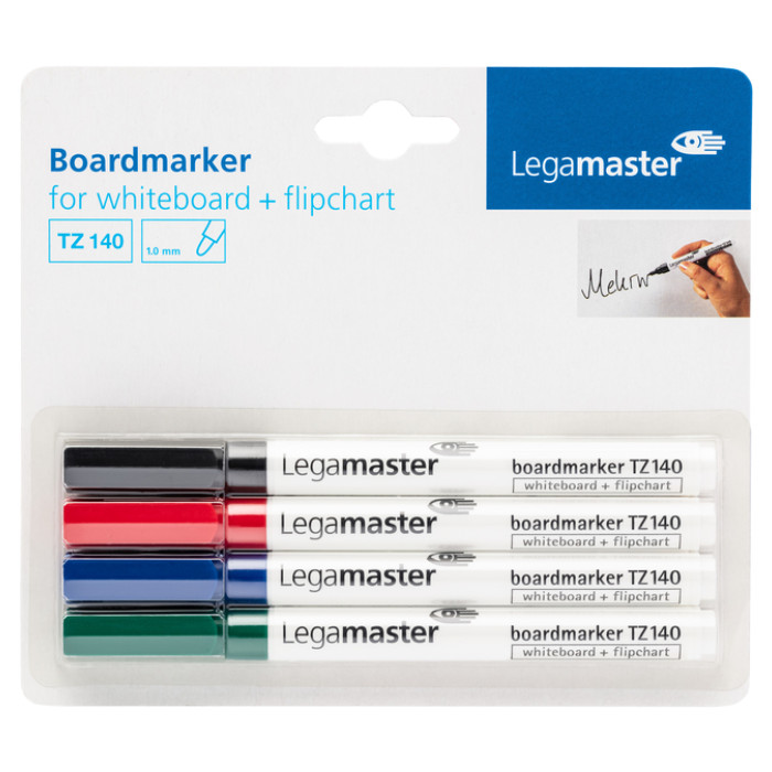 Whiteboardmarker Legamaster TZ 140 rond 1mm assorti blister à 4 stuks